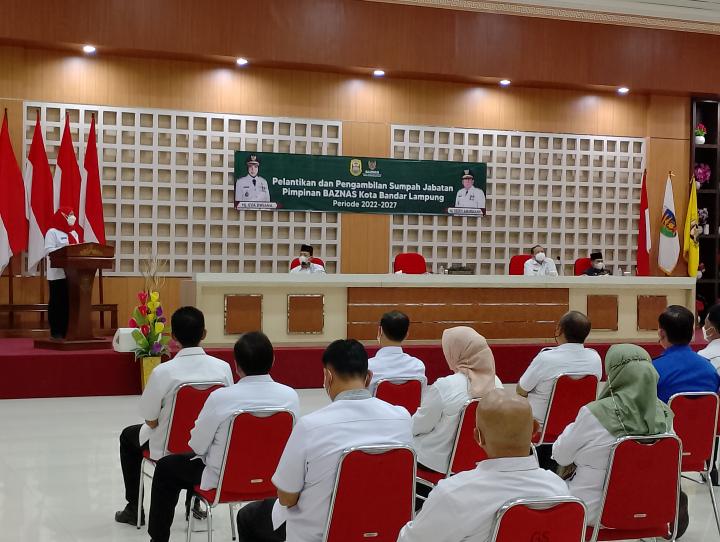 Pimpinan dan Pengurus Baznas Kota Bandar Lampung Tahun 2022-2027 Resmi Dilantik 